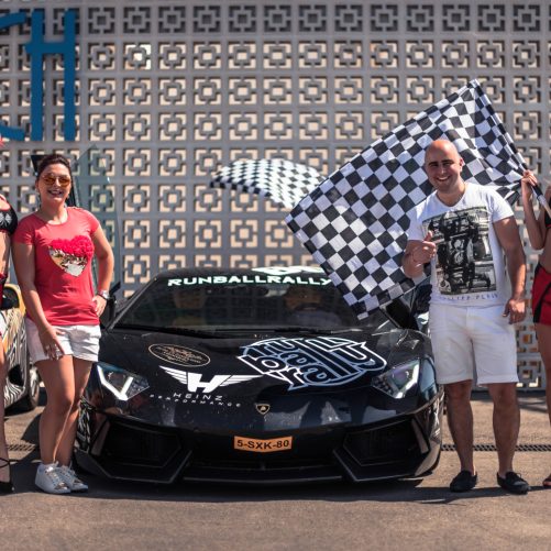 Runball in Marbella with Black Lamborghini