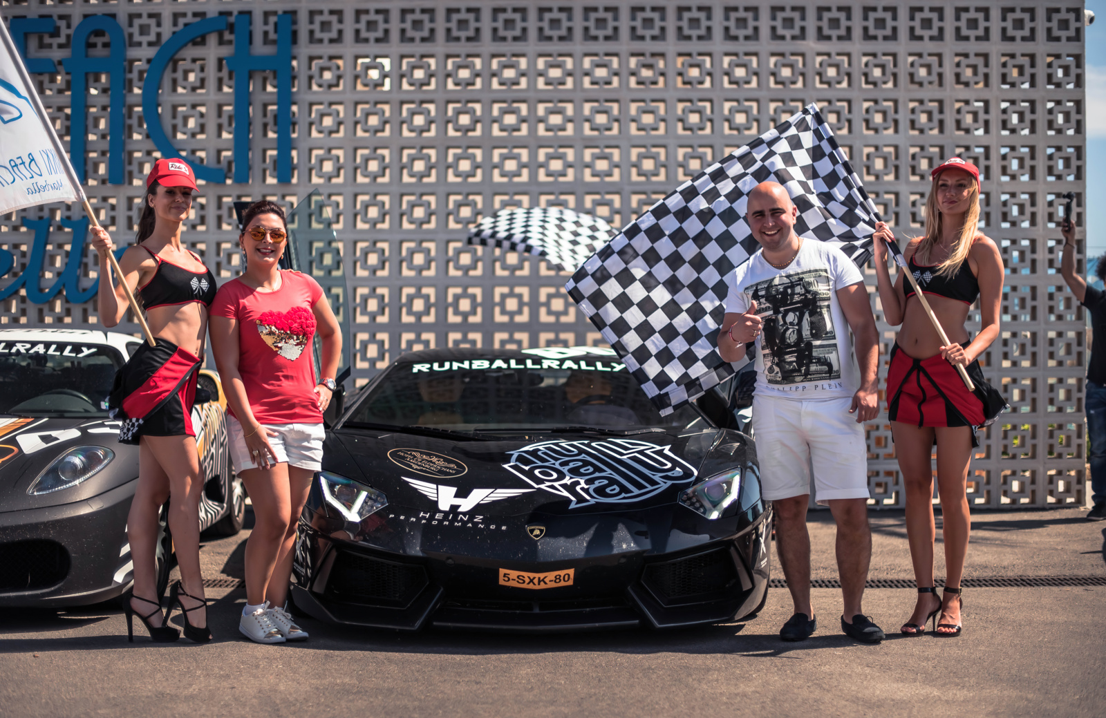 Runball in Marbella with Black Lamborghini