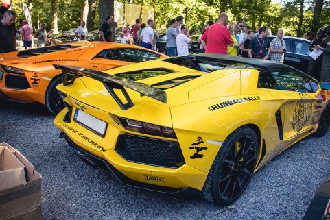 Lamborghini Aventador participating in the Runball Rally