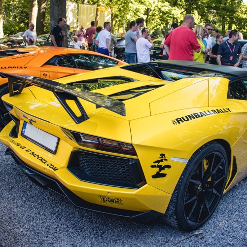 Lamborghini Aventador participating in the Runball Rally