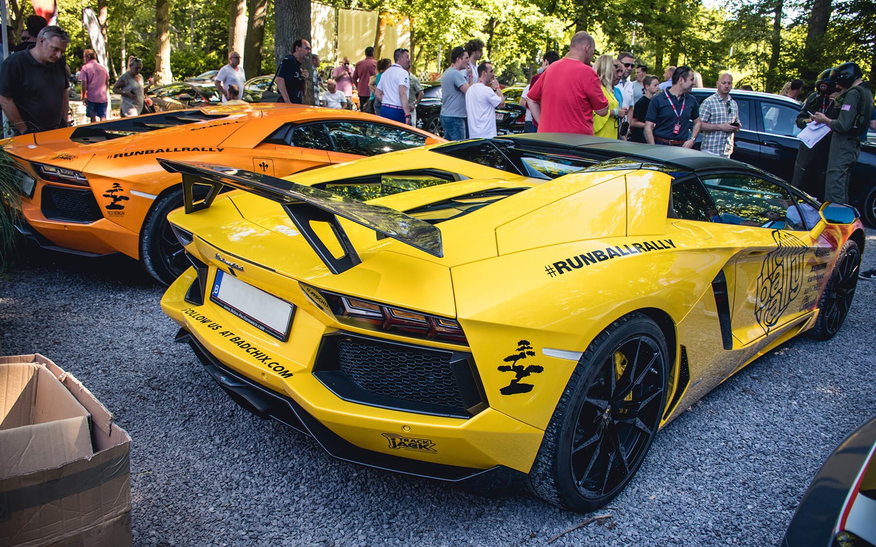 Lamborghini Aventador participating in the Runball Rally