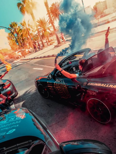 Smoke bombs during the Rally