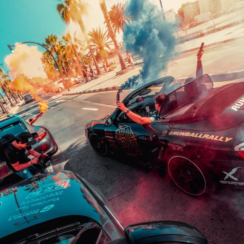 Smoke bombs during the Rally