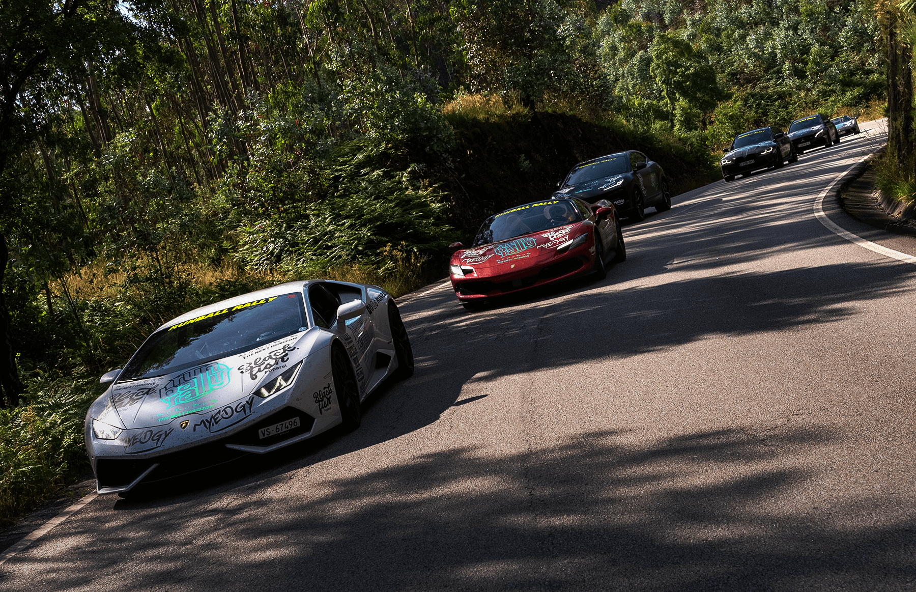 Supercars during the runball rally in portugal